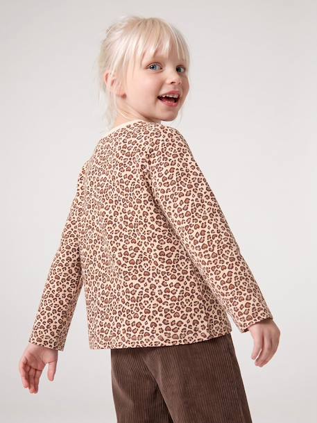 Long-sleeved T-shirt for girls blush+vanilla 