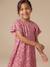 Girl's velvet and sequin dress red+rose+silver 