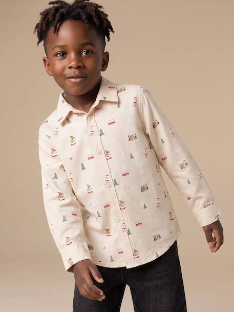 Flannel shirt for boys ecru 
