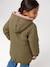 Reversible parka for girls khaki+navy blue 