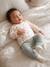 Newborn long-sleeved baby vest cappuccino+ecru+sage green 