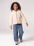 Lightweight puffer jacket for girls dusky pink+vanilla 