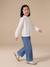 Cotton Gauze Shirt for Girls chambray blue+ecru+gold+mauve+printed white 