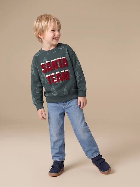 Christmas sweatshirt for boys dark green 