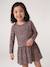 Long Sleeve Printed Dress for Girls anthracite+rose+sand beige 
