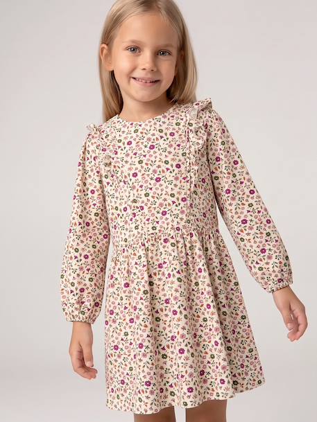 Short long-sleeved dress for girls ivory+vanilla 