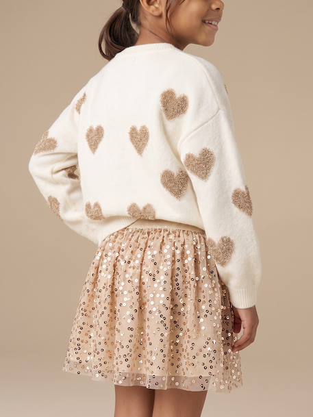 Sequin skirt for girls gold 