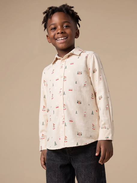 Flannel shirt for boys ecru 
