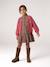 Buttoned cardigan for girls ecru+old rose 