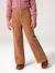 Wide Corduroy Paperbag Trousers for Girls bordeaux red+camel+mauve+navy blue+olive 