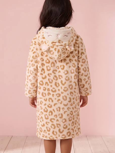 Fleece blanket poncho for girls ecru 
