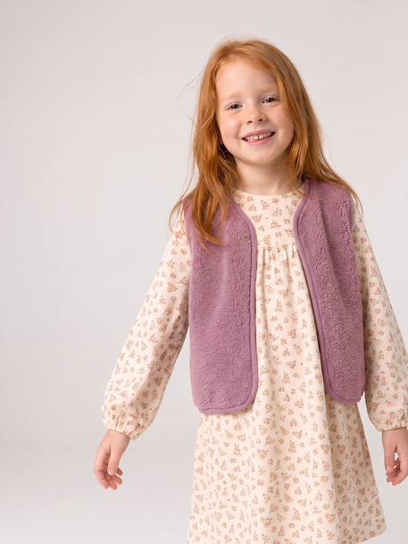 3-piece dress set for girls ecru+mauve 