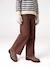 Wide-leg trousers in girls' colours chocolate+green+grey blue+plum+rose 