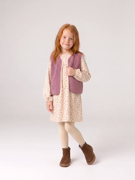 3-piece dress set for girls ecru+mauve 