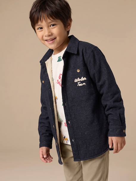 Long-sleeved lined shirt for boys marl grey 