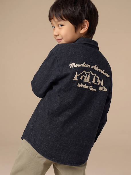 Long-sleeved lined shirt for boys marl grey 