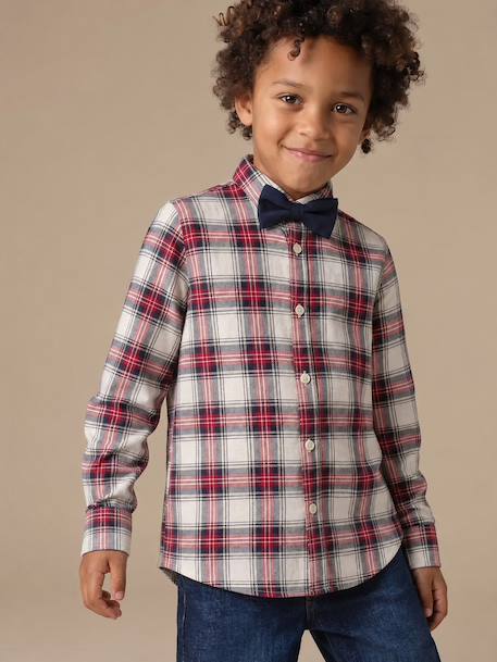 Shirt with bow tie for boys ecru 