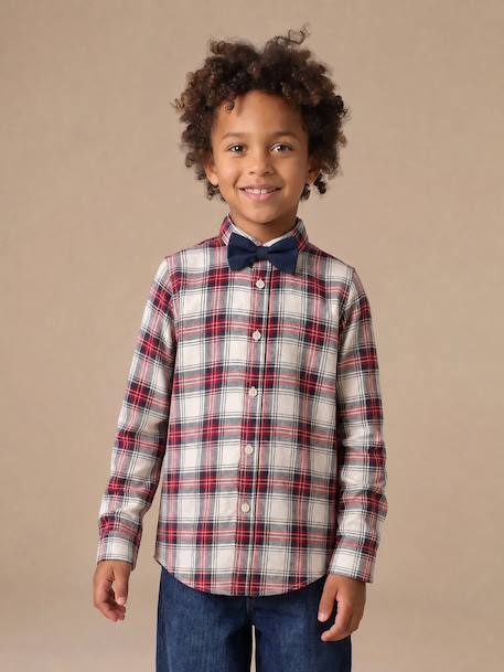 Shirt with bow tie for boys ecru 