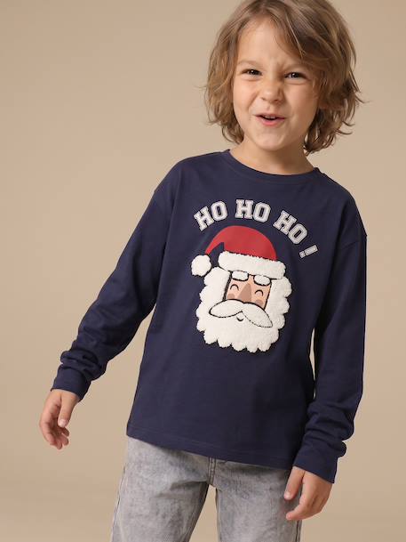 Christmas long-sleeved T-shirt for boys navy blue 