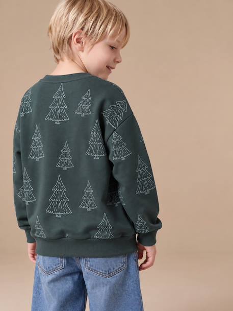 Christmas sweatshirt for boys dark green 
