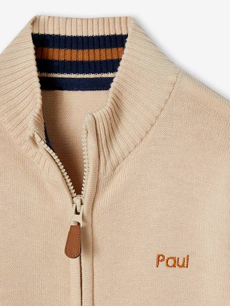 High Neck Jacket with Zip, for Boys Blue+marl green+White/Red 
