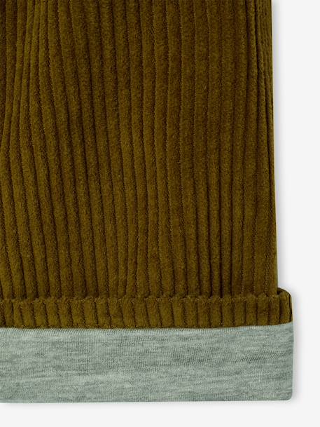 Wide-leg corduroy trousers for boys cappuccino+lichen 