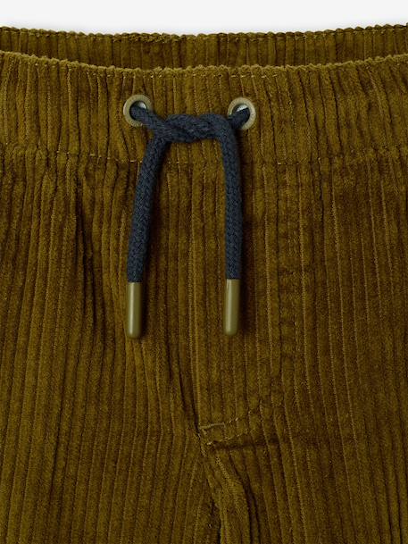 Wide-leg corduroy trousers for boys cappuccino+lichen 