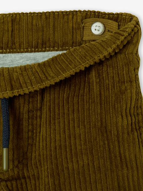 Wide-leg corduroy trousers for boys cappuccino+lichen 