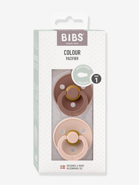 Set of 2 BIBS Colour Dummies, Size 1, from 0 to 6 Months beige+terracotta 
