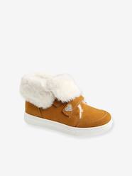 Convertible Fur-Lined Leather Boots, for Girls
