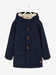 -Woollen Duffle Coat with Sherpa Lining for Boys