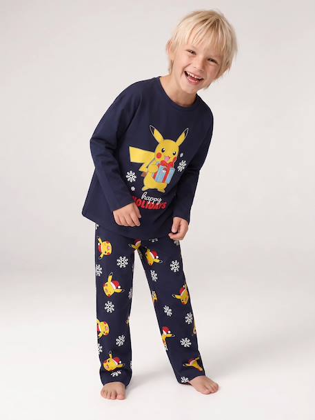 Pikachu Christmas pyjamas for boys navy blue 