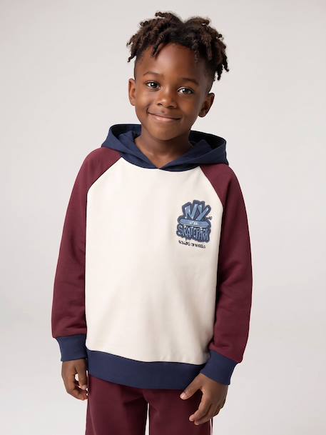 Hooded sweatshirt for boys bordeaux red 