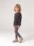 Leggings Lined in Polar Fleece for Girls BROWN LIGHT ALL OVER PRINTED+dark grey+dusky pink+ink blue+printed grey 