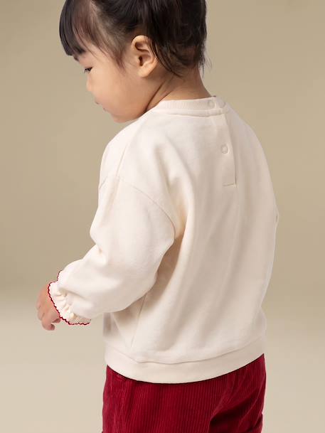 Baby girls' sweatshirt, shorts and tights set red 