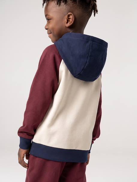 Hooded sweatshirt for boys bordeaux red 