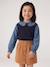 2-in-1 jumper for girls lilac+navy blue+tomato red 