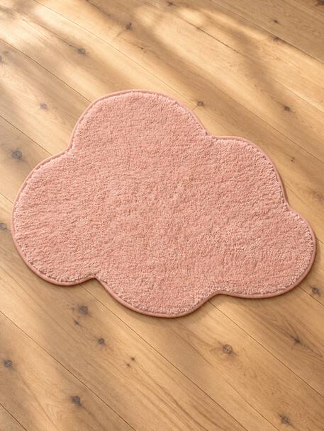 Soft cloud-shaped kids' rug ecru+rosy+sage green 