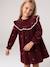 Long-sleeved velvet dress for girls plum 