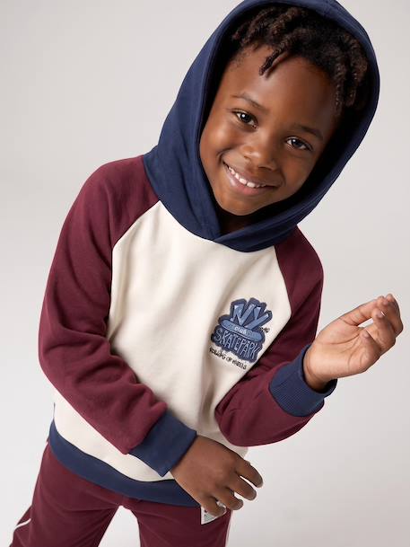 Hooded sweatshirt for boys bordeaux red 