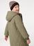 Long Lightweight Jacket with Hood & Faux Fur Lining, for Girls black+khaki 