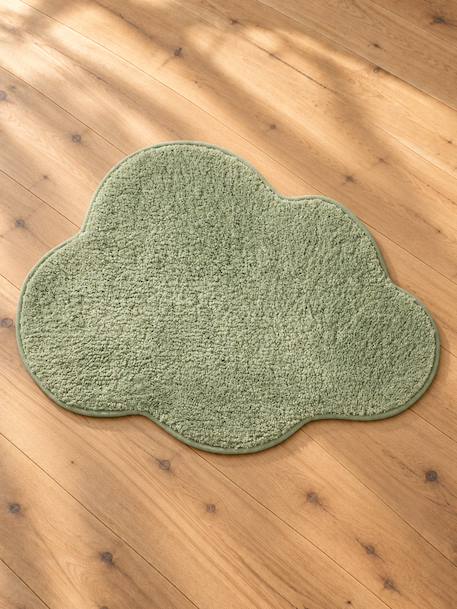 Soft cloud-shaped kids' rug ecru+rosy+sage green 