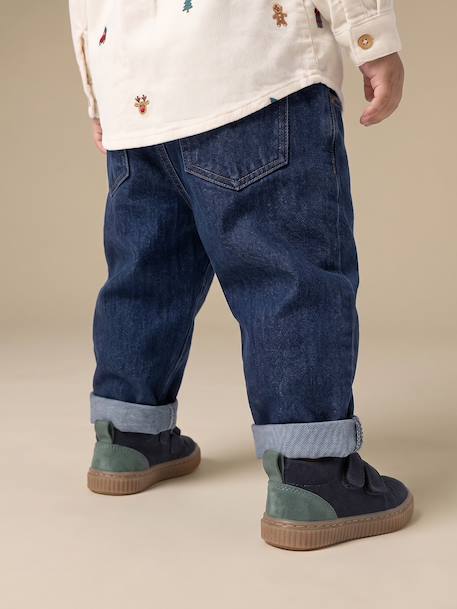 Basics denim jeans for babies with elasticated waist and pockets brut denim+denim grey 