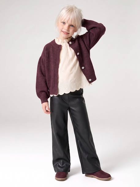 Long slim leggings for girls black 