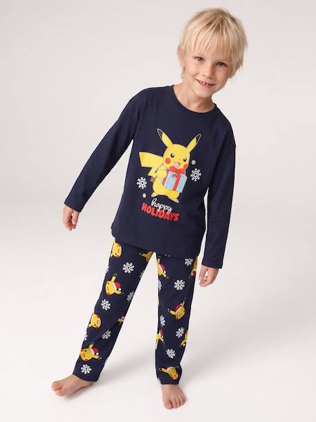 Pikachu Christmas pyjamas for boys navy blue 