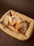 Quilted pet basket FAMILY clay beige+hazel+striped white 