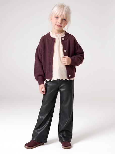 Long slim leggings for girls black 