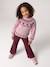 Knitted jumper Jacquard with long sleeves for girls pale pink+sage green 