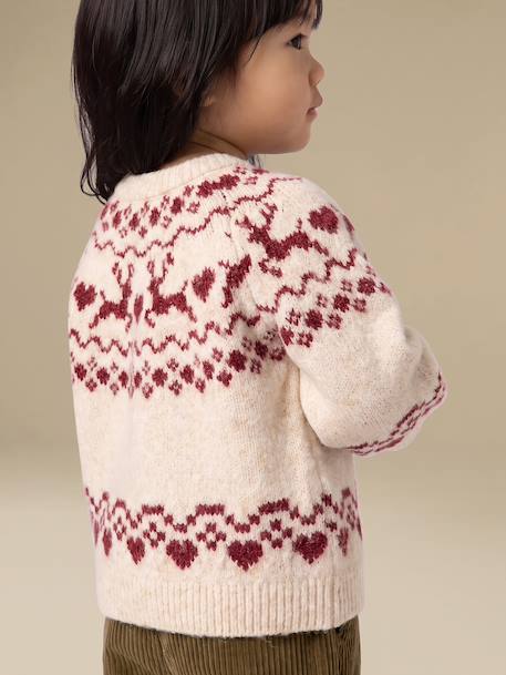 Long-sleeved jumper for baby girls vanilla 