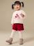 Baby girls' sweatshirt, shorts and tights set red 